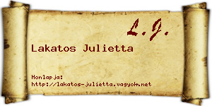 Lakatos Julietta névjegykártya
