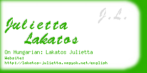 julietta lakatos business card